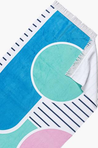 Polycotton Printed Fringe Hilton Beach Towel, 85x160cm