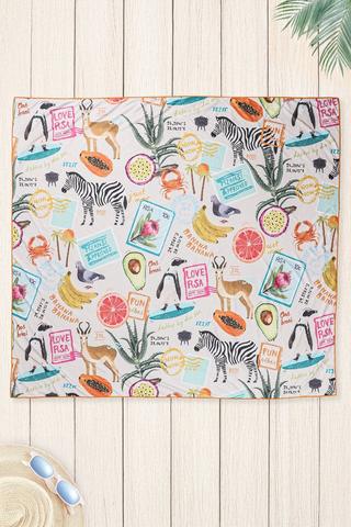 Soft Touch Printed Paternoste Beach Blanket, 150x170cm