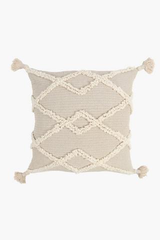 Textured Tufted Diamond Scatter Cushion, 50x50cm