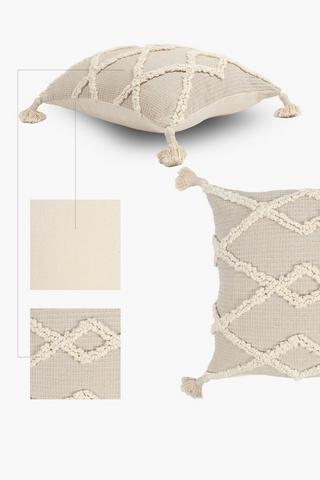 Textured Tufted Diamond Scatter Cushion, 50x50cm
