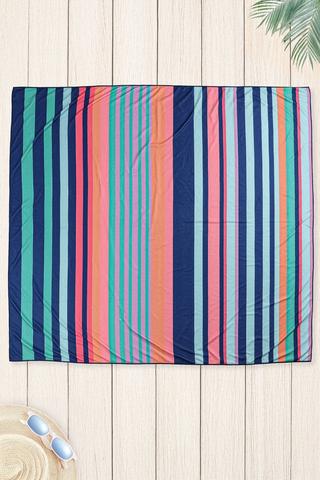 Soft Touch Printed Stripe Beach Blanket, 150x170cm