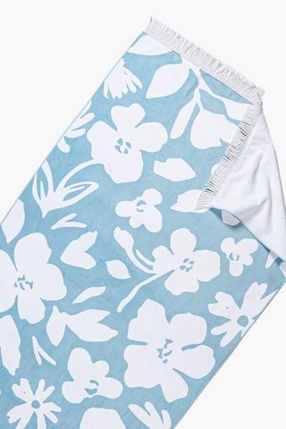 Polycotton Printed Fringe Vivo Beach Towel, 85x160cm