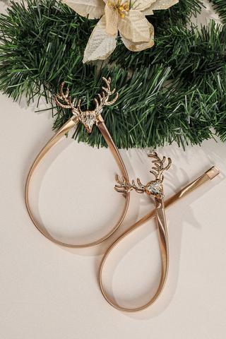 Christmas 2 Pack Reindeer Curtain Tie Back Set