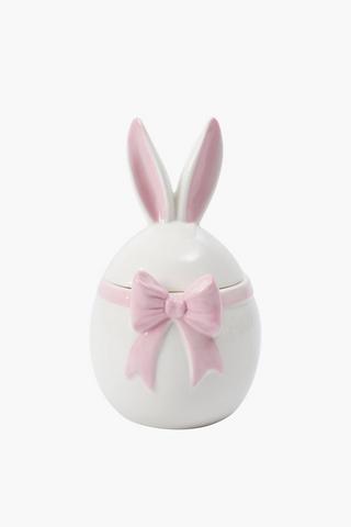 Ceramic Bunny Bow Storage Jar