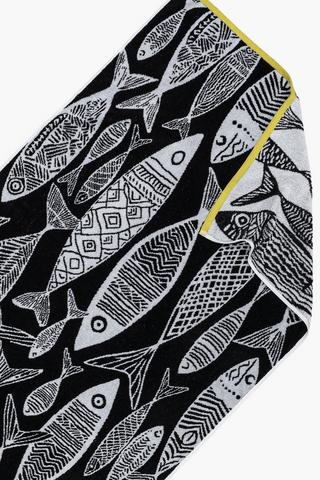 Cotton Jacquard Fish Towel, 70x140cm