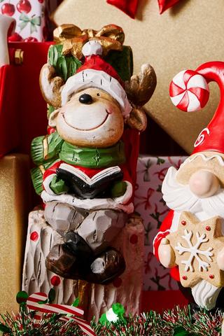 Reindeer Presents Statue, 34.5cm