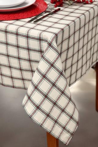 Opulent Check Festive Tablecloth