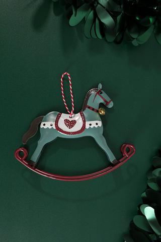 Hanging Tin Rocking Horse, 16x4cm
