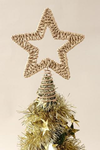 Woven Star Tree Topper, 20cm