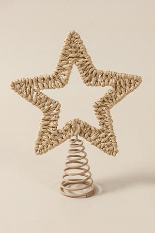Woven Star Tree Topper, 20cm