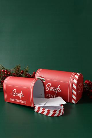 2 Pack Craft Santa Mail Box Gift Box, 25x15cm