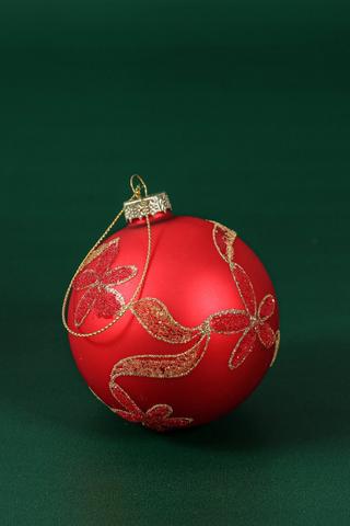 Hanging Poinsetta Bauble, 8cm