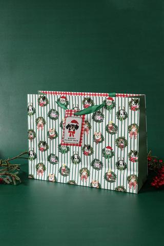Festive Wreath Gift Bag Medium