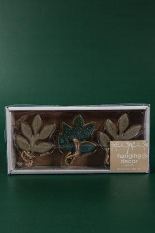 3 Pack Hanging Ceramic Leaves