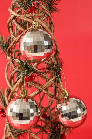 4 Pack Hanging Disco Baubles