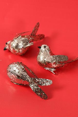 3 Pack Glitter Bird Clips