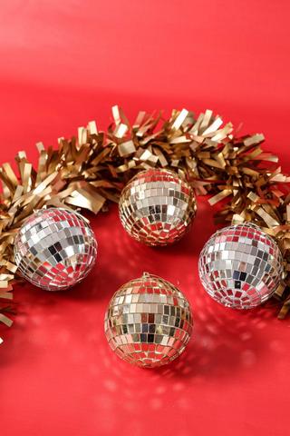 4 Pack Hanging Disco Baubles