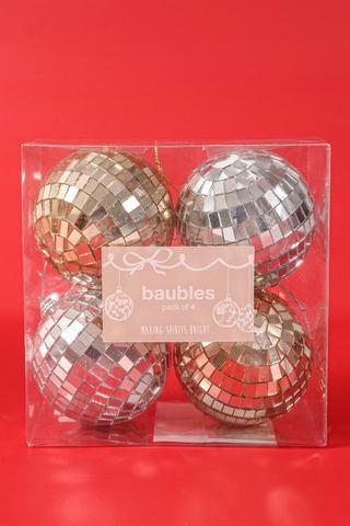 4 Pack Hanging Disco Baubles