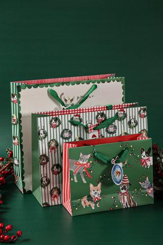 Festive Cat Tree Gift Bag Medium