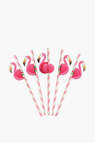 10 Pack Flamingo Straws
