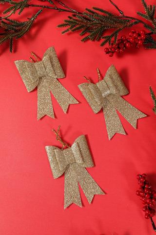 3 Pack Hanging Glitter Bows