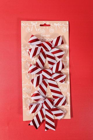 3 Pack Hanging Candy Cane Bows