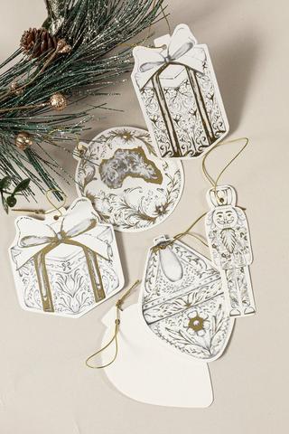 6 Hanging Bauble Foil Tags