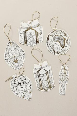 6 Hanging Bauble Foil Tags