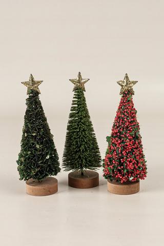 3 Pack Brush Festive Trees, 57cm