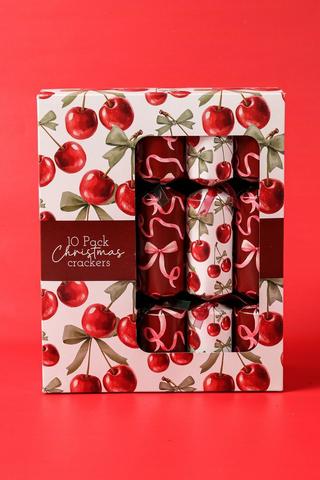 10 Pack Cherry Christmas Crackers