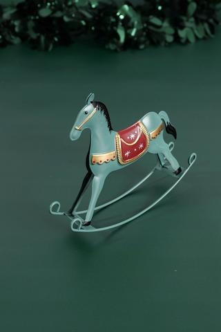 Tin Rocking Horse Statue, 13x16cm