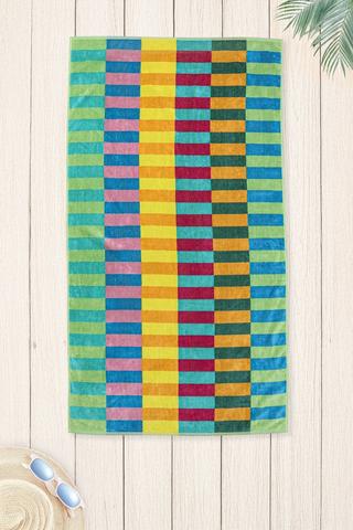 Cotton Jacquard Cabana Goa Stripe Beach Towel, 70x140cm