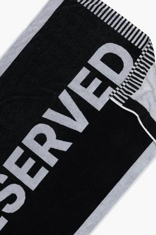 Cotton Jacquard Reserved Script Beach Towel, 85x160cm