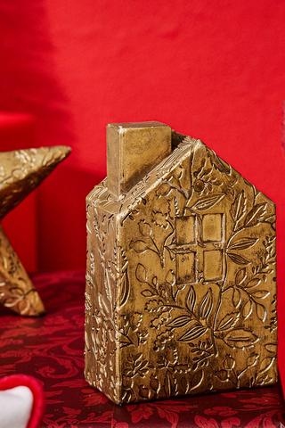 Vintage Embossed House Statue, 8x14cm