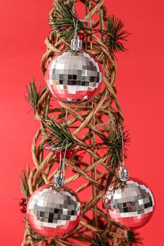 4 Pack Hanging Disco Baubles