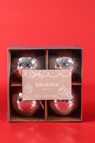 4 Pack Hanging Disco Baubles