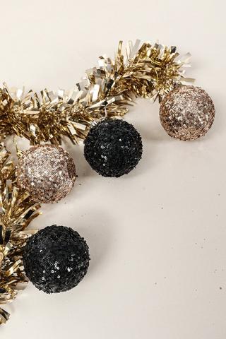 4 Pack Hanging Sequin Baubles