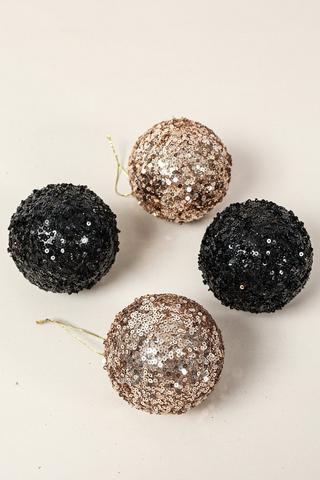 4 Pack Hanging Sequin Baubles