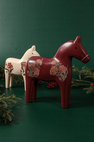Vintage Painted Horse Statue, 23x24cm