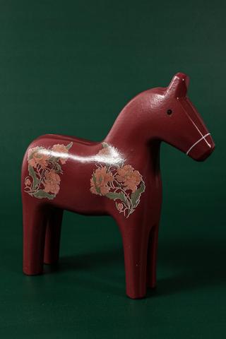 Vintage Painted Horse Statue, 23x24cm