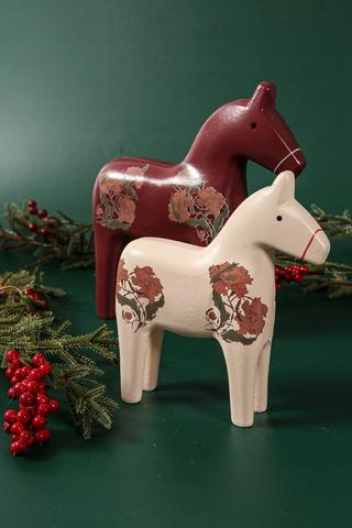 Vintage Painted Horse Statue, 17x19cm