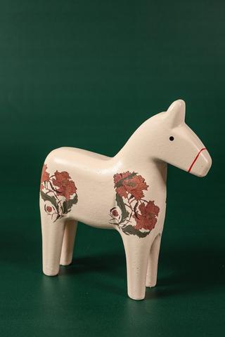 Vintage Painted Horse Statue, 17x19cm