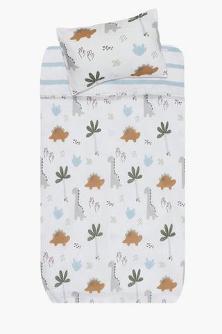 Polycotton Cory Dino Reversible Duvet Cover Set