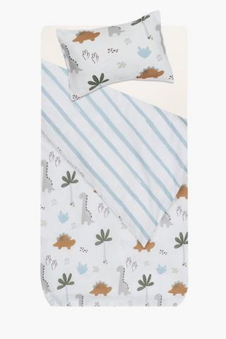 Polycotton Cory Dino Reversible Duvet Cover Set