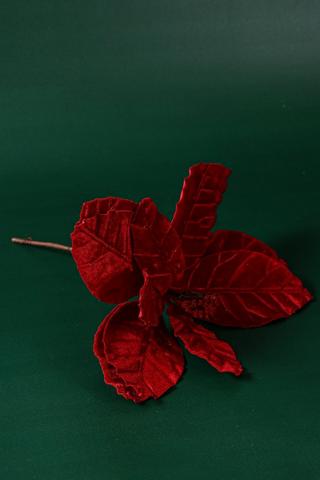 Velvet Poinsetta Single Stem, 35cm