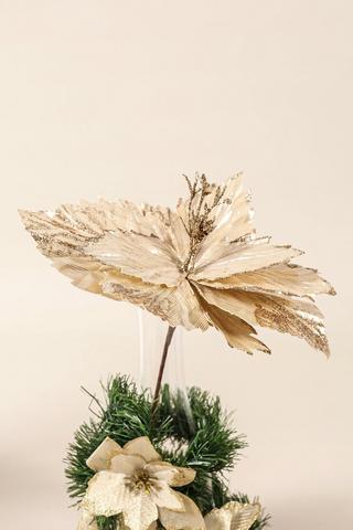 Poinsetta Glitter Single Stem, 45cm