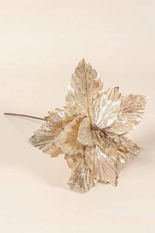Poinsetta Glitter Single Stem, 45cm