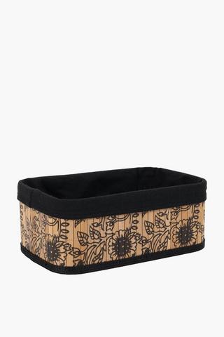 Printed Floral Bamboo Utility Basket Medium