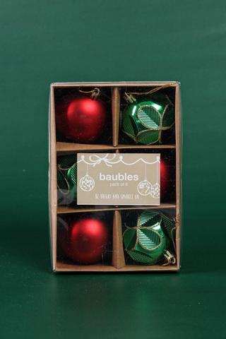 6 Pack Hanging Baubles