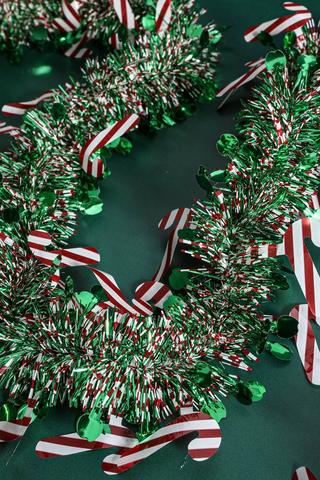 Candy Cane Tinsel, 2m